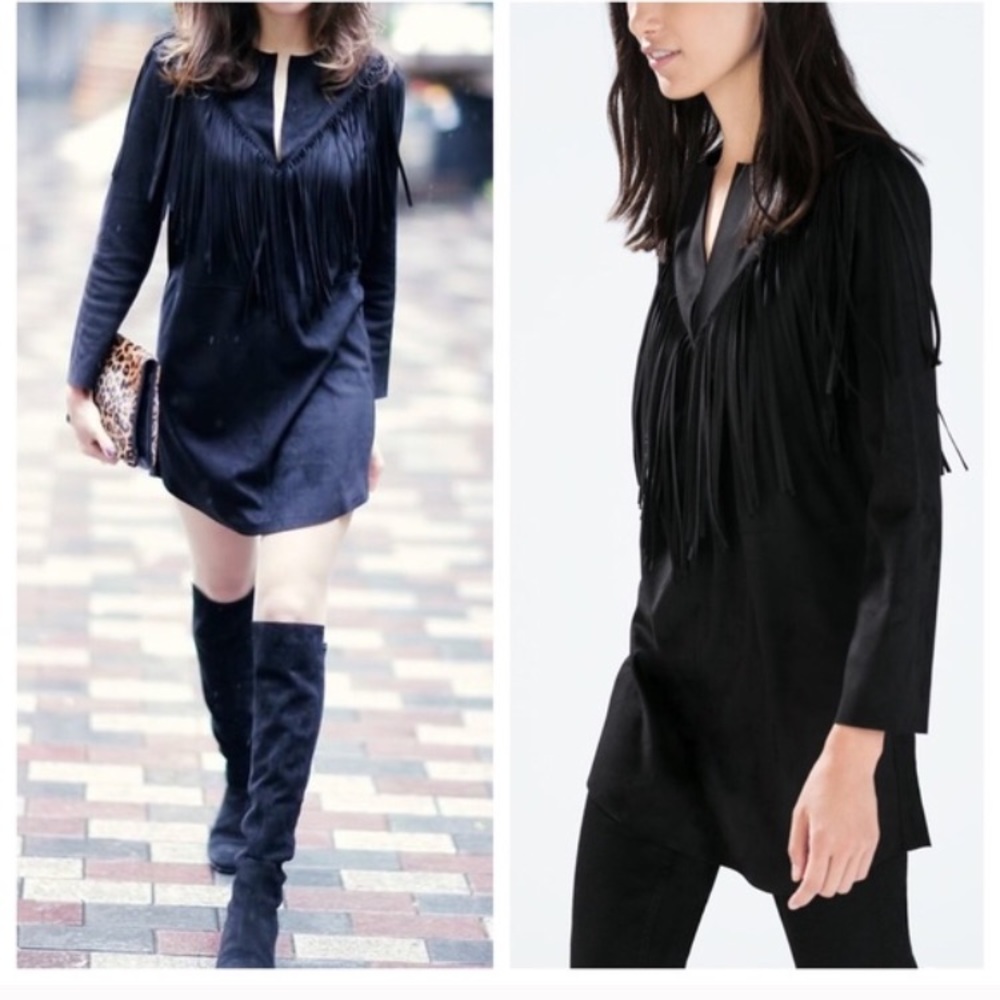 🖤 Zara Women Faux Suede Dress